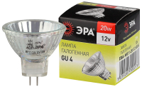 Лампа накаливания галогенная GU4-MR11-20W-12V-30CL (галоген, софит, 20Вт, нейтр, GU4) (10/200/12000) ЭРА C0027361