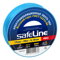 Изолента ПВХ синяя 19мм 20м Safeline SafeLine 9371