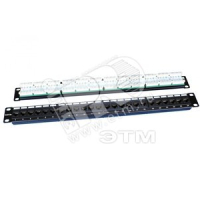 Патч-панель 19' 1U 24 порта RJ45 категория 5e Dual IDC ROHS черный Hyperline 246095