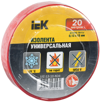 Изолента ПВХ красная 15мм 20м IEK UIZ-13-10-K04