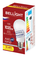 Лампа светодиодная LED A60 Е27 12W 12-48вольт 4000К BELLIGHT 85637131