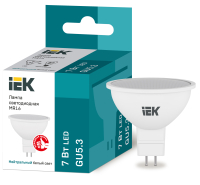 Лампа светодиодная MR16 софит 7Вт 230В 4000К GU5.3 IEK LLE-MR16-7-230-40-GU5