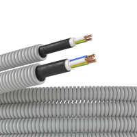 Труба гофрированная ПВХ д.16мм с кабелем РЭК ГОСТ+ ВВГнгLS 3*2.5 (50м) DKC 9S91650