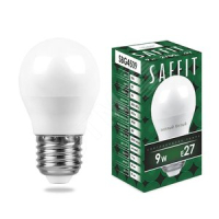 Лампа светодиодная LED 9вт Е27 теплый матовый шар SAFFIT SBG4509 55082