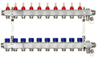 Коллекторная группа SSM-10RF set 10 контуров 1' x 3/4' с расходомерами и кронштейнами Ридан 088U0960R