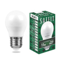 Лампа светодиодная LED 11вт Е27 дневной матовый шар SAFFIT SBG4511 55141