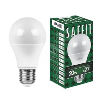 Лампа светодиодная LED 20вт Е27 белый SAFFIT SBA6020 55014