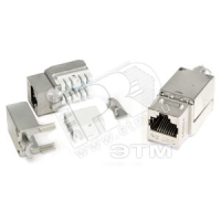 Вставка Keystone Jack RJ-45(8P8C) категория 5e экранированная 110 IDC заделка с помощью NE-TOOL белая Hyperline 46659