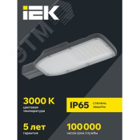 Светильник светодиодный консольный ДКУ 1004-50Ш 3000К IP65 серый IEK LDKU1-1004-050-3000-K03