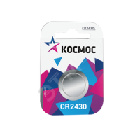 Батарейка  CR2430 3V Lithium 1BL Космос KOCR24301BL