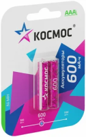 Аккумулятор 600мАч R03 NiMH 2BL Космос KOCR03NIMH(600MAH)