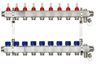 Коллекторная группа SSM-9RF set 9 контуров 1' x 3/4' с расходомерами и кронштейнами Ридан 088U0959R