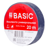 Изолента класс В (общего применения) 0.13х15мм 20м синяя Simple EKF plc-iz-b-s