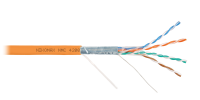 Кабель F/UTP 4 пары, Кат.5e (Класс D), тест по ISO/IEC, 100МГц, одножильный, BC (чистая медь), 24AWG (0,51мм), полимерный материал нг(А)-HF, внутренний, оранжевый, 305м NIKOMAX NMC 4200C-OR ЭКО62984