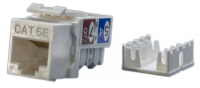 Вставка Keystone Jack RJ-45(8P8C) категория 5e белая Hyperline KJ9-8P8C-C5e-90-WH 432595