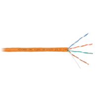 Кабель U/UTP 4 пары, Кат.5e (Класс D), тест по ISO/IEC, 100МГц, одножильный, BC (чистая медь), 24AWG (0,51мм), полимерный материал нг(А)-HF, внутренний, оранжевый, 305м NIKOMAX NMC 4100C-OR ЭКО60991