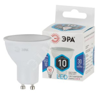 Лампа светодиодная LED MR16-10W-840-GU10 (диод, софит, 10Вт, нейтр, GU10) (10/100/4000) ЭРА Б0032998