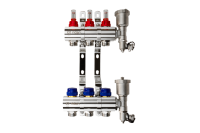 Коллекторная группа FHF-12RF set 12 контуров 1' х 3/4' с расходомерами, воздухоотводчиками и кронштейнами Ридан 088U0732R