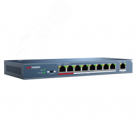 Коммутатор неуправляемый PoE 8 портов 100 Мб/с RJ45 1хEthernet Hikvision DS-3E0109P-E/M(B) 301801293