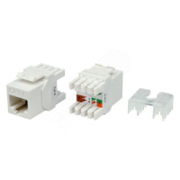 Вставка Keystone Jack RJ-45(8P8C). категория 6.тип 180 градусов. белая Hyperline KJ8-8P8C-C6-180-WH 426189